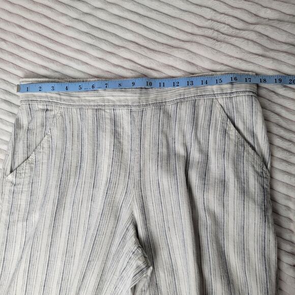 Max Studio Wide Leg Linen Cotton Pants Size XL Blue Casual Chic Summer Coastal - Picture 6 of 9